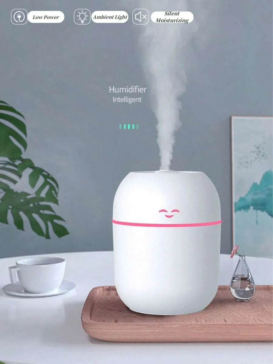 Aromatherapy Diffuser + Essential Oil, 220ml USB Portable Smiling Face Aromatherapy Humidifier Mist Sprayer, 10ML Multiple Fragrance Essential Oils