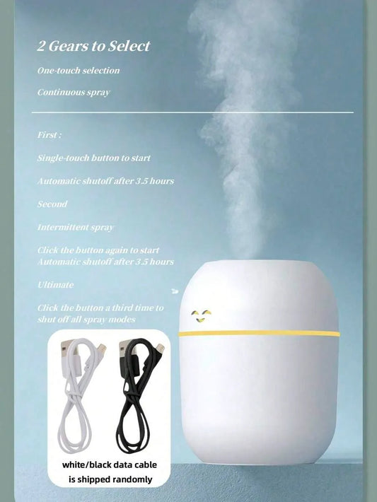 Aromatherapy Diffuser + Essential Oil, 220ml USB Portable Smiling Face Aromatherapy Humidifier Mist Sprayer, 10ML Multiple Fragrance Essential Oils